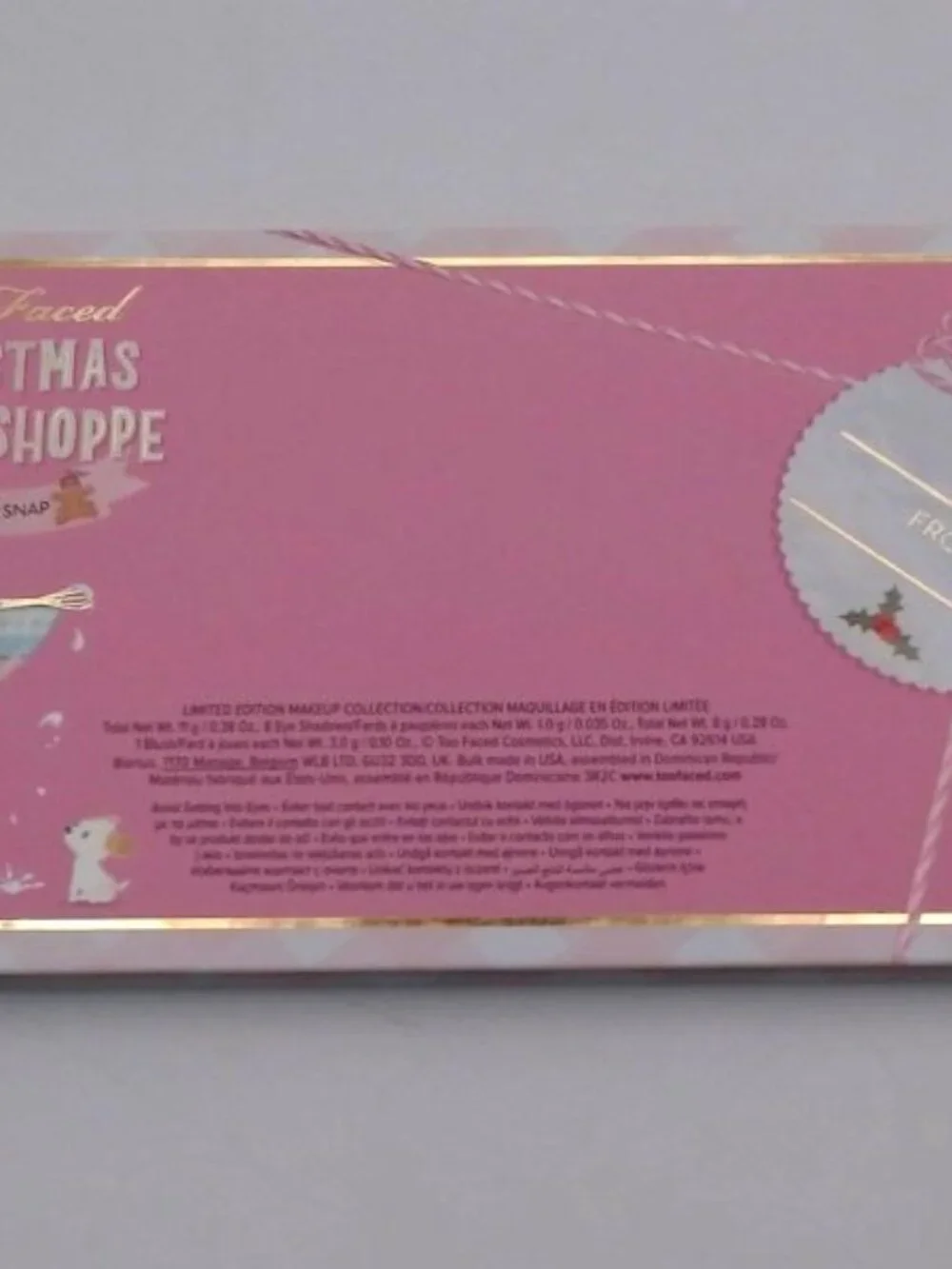 Too Faced Christmas Bake Shoppe, LIMITED‎ EDITION Eyeshadow palette, BNIB